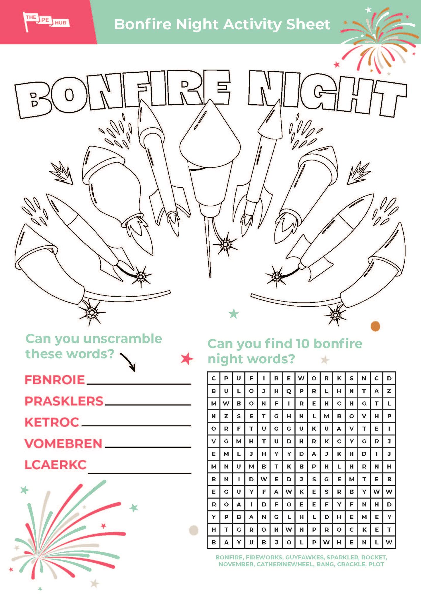 Bonfire Night Activity Sheet 2025 - Free Resource | The PE Hub