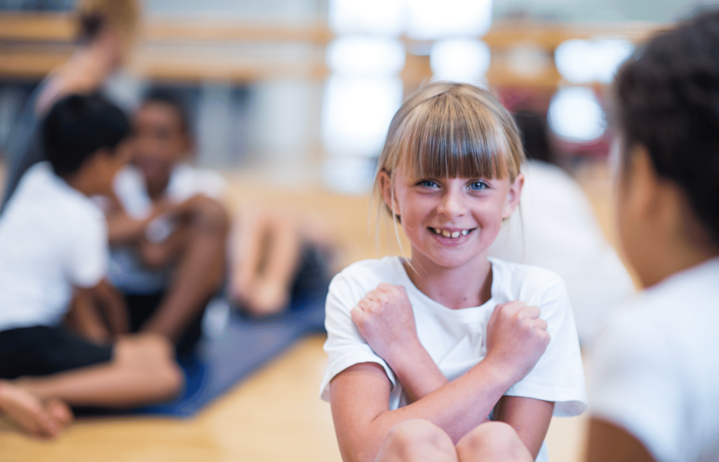 Children in PE lesson having fun