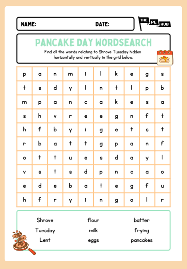 Pancake Wordsearch