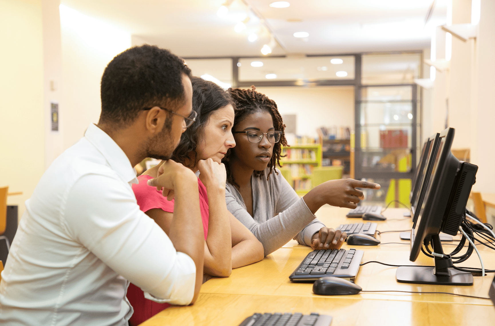 Teachers planning at computer