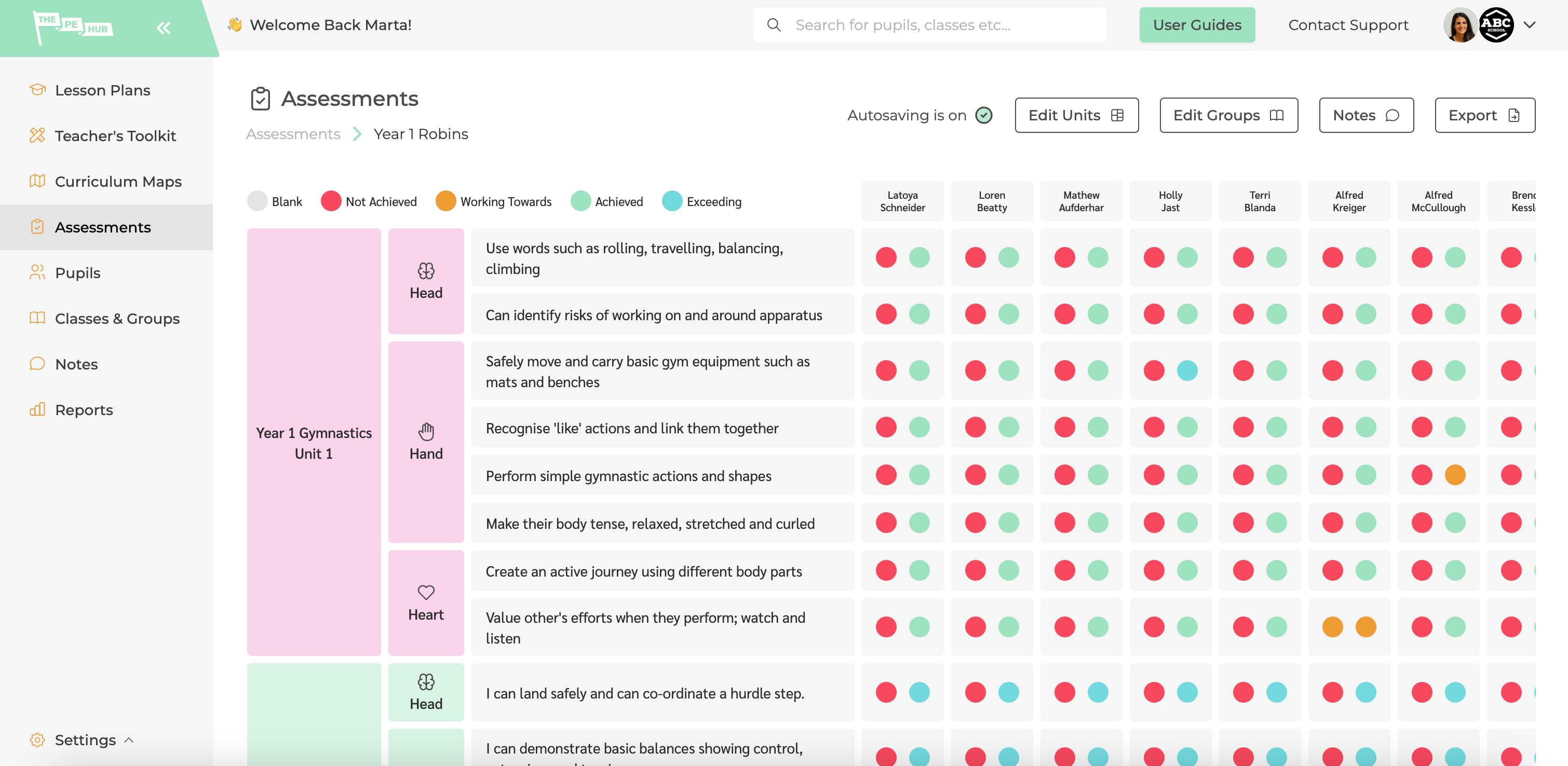 The PE Hub's assessment tool