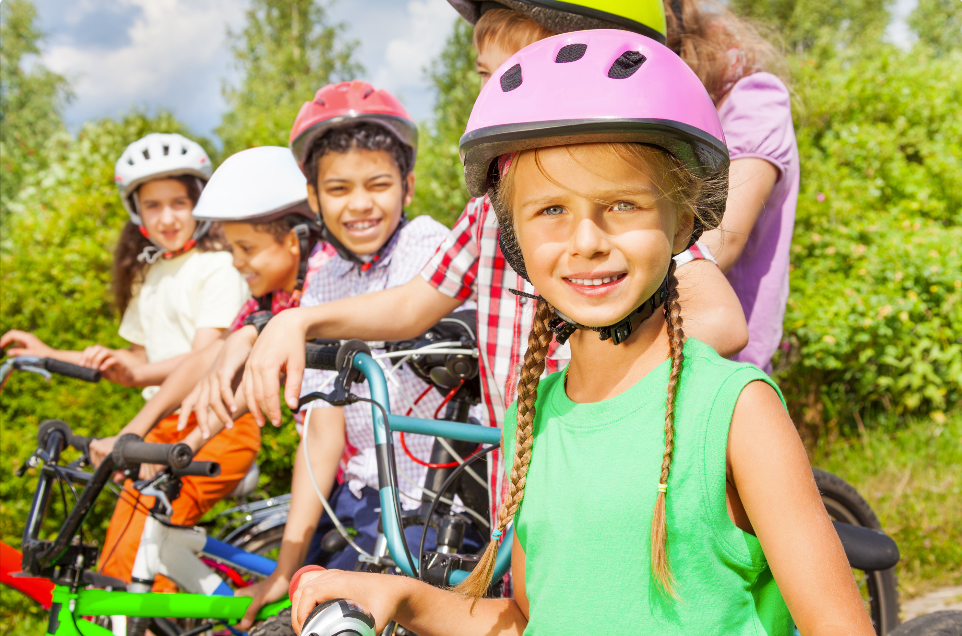 children on bikes