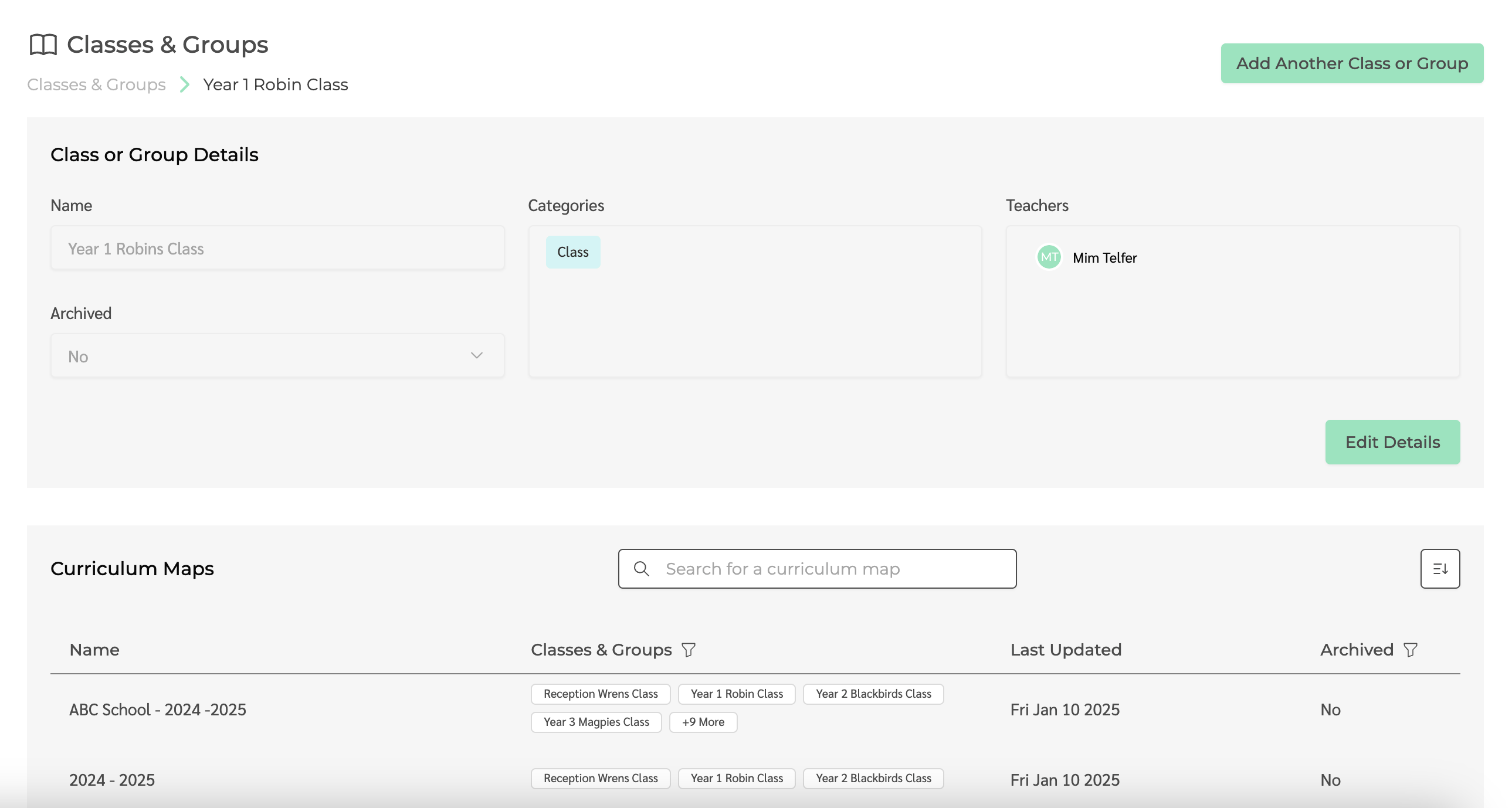 Class profile overview