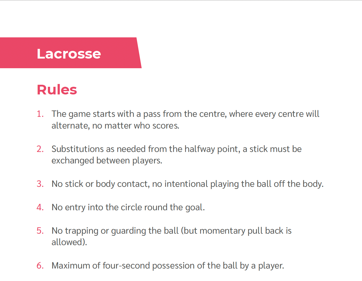An image of Pop Lacrosse Quick Rules