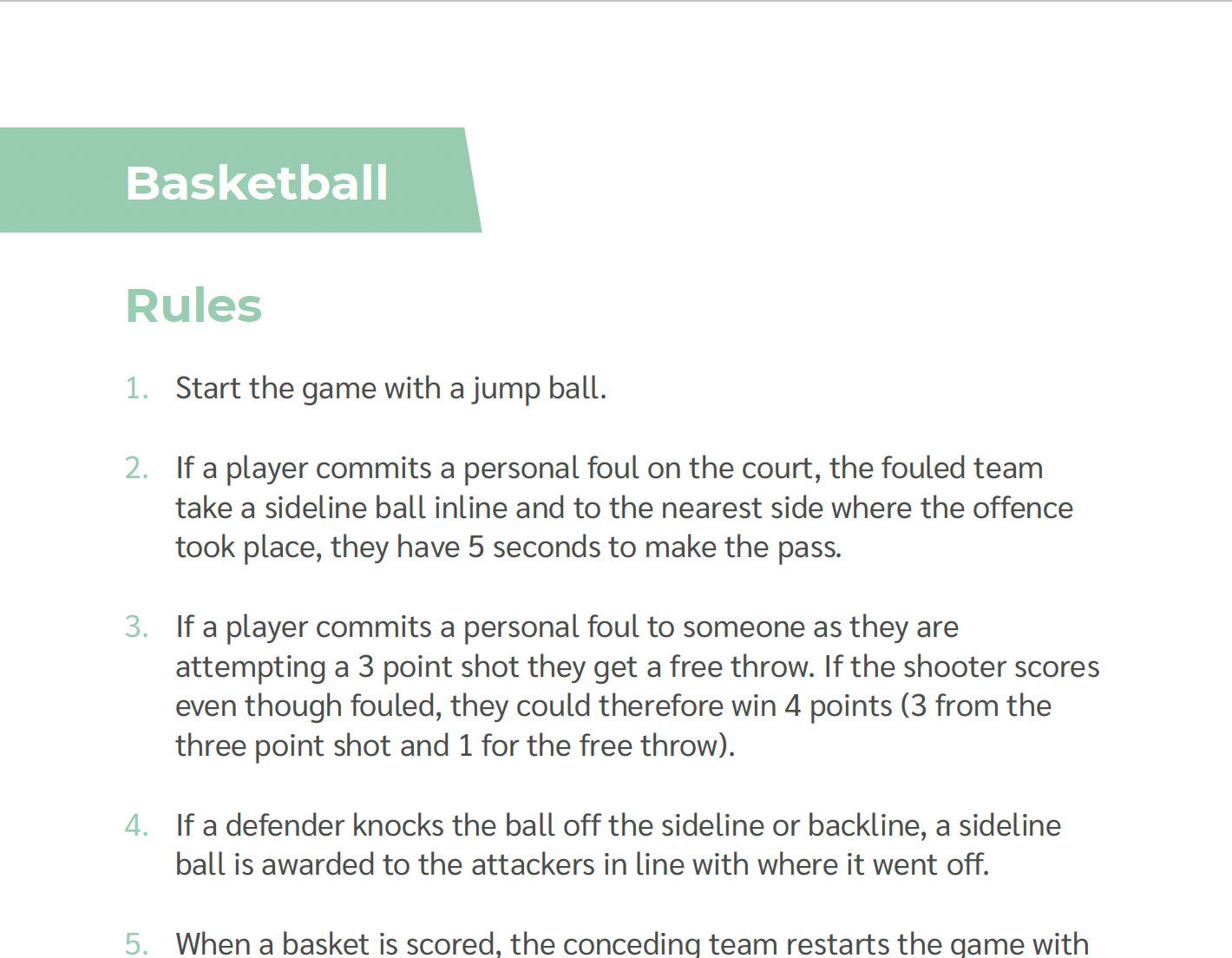 An image of Basketball Simplified Rules