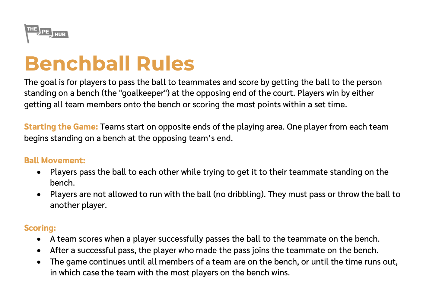 An image of Benchball Rules