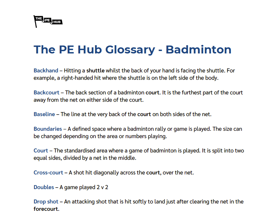 An image of Badminton Glossary