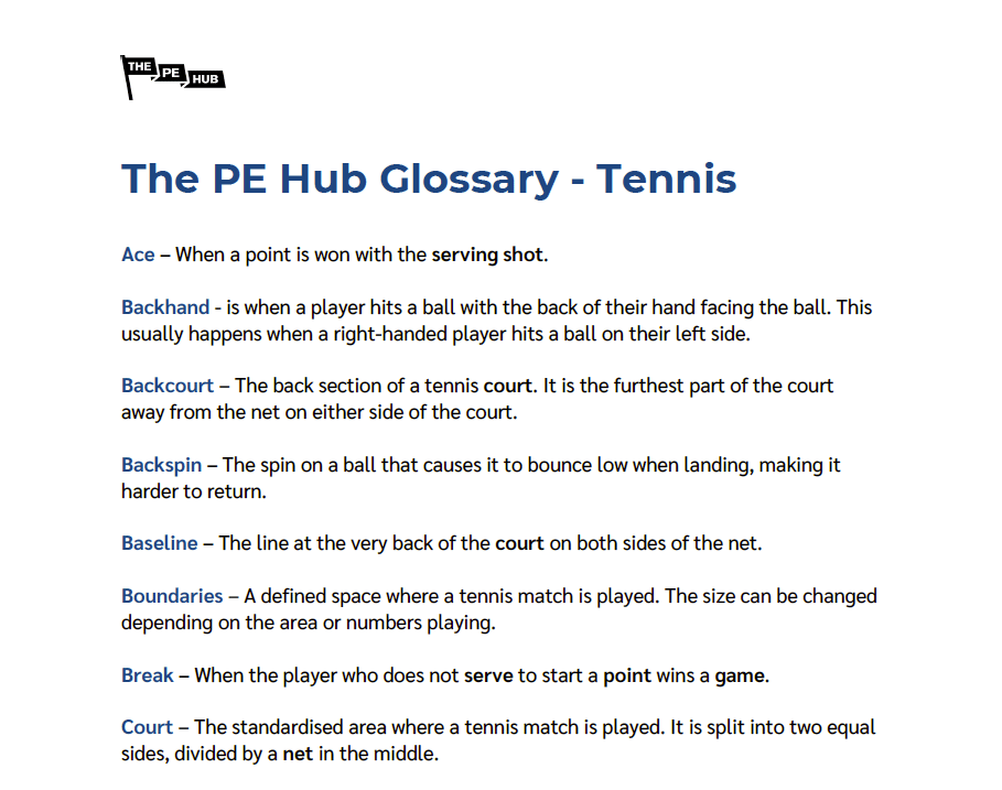An image of Tennis Glossary