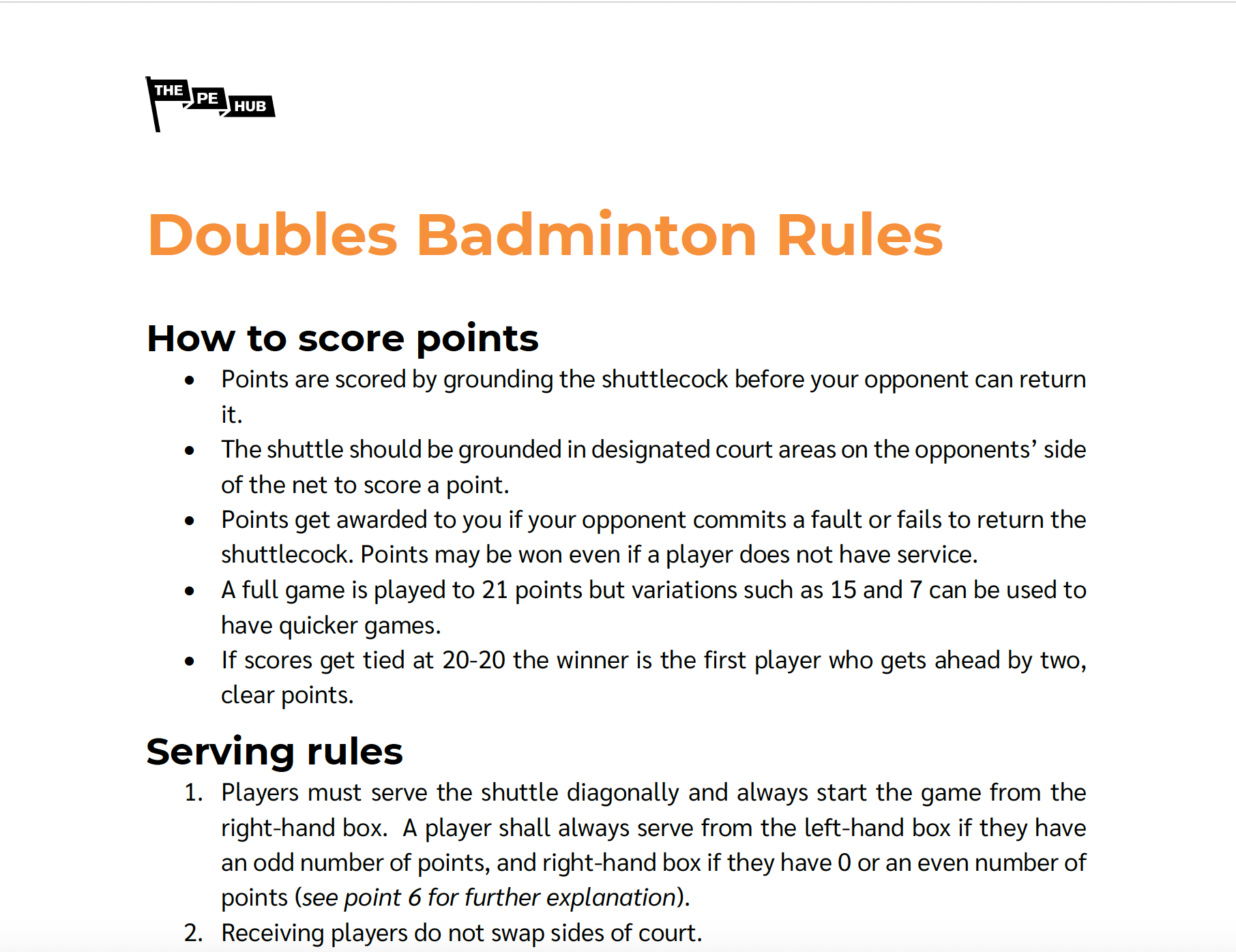 An image of Badminton Doubles Rules