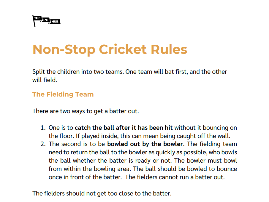 An image of Non-Stop Cricket Rules