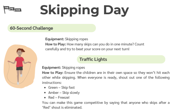 An image of Skipping Day Activities