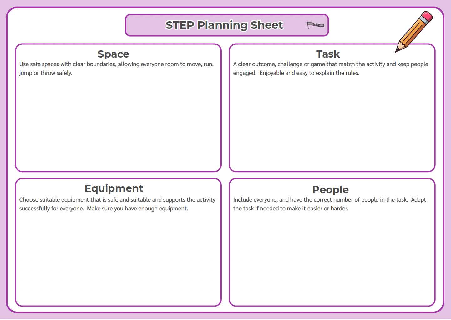 An image of STEP Planning Sheet