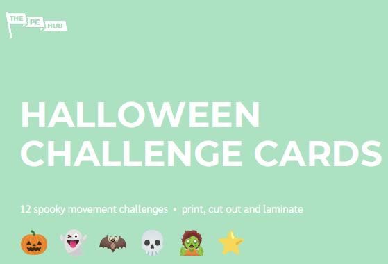 An image of Halloween PE Challenge Cards
