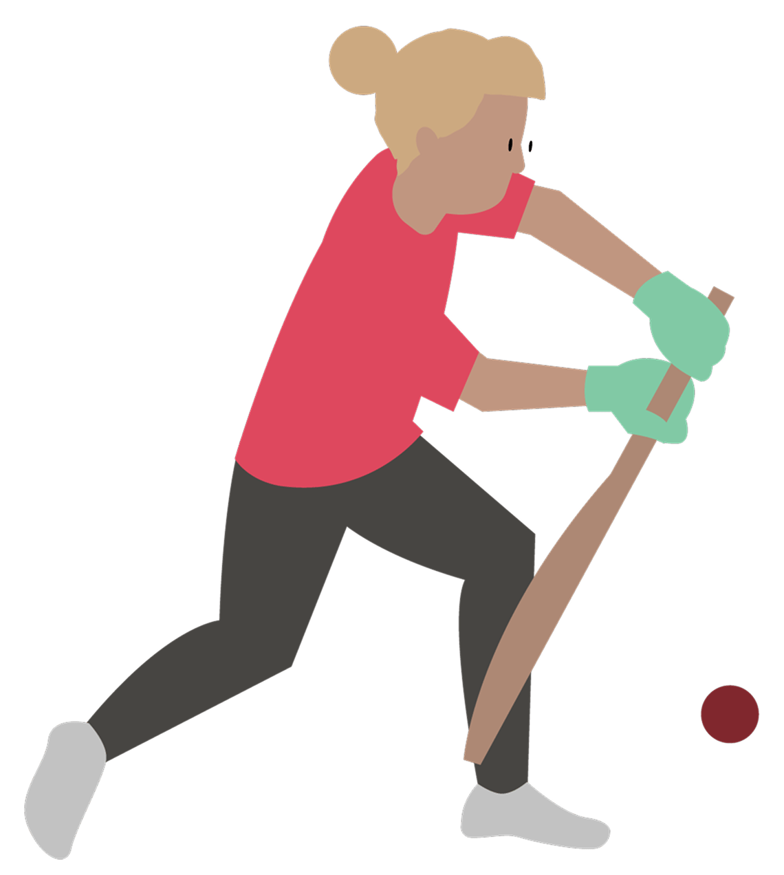 An illustration of a defensive shot in cricket