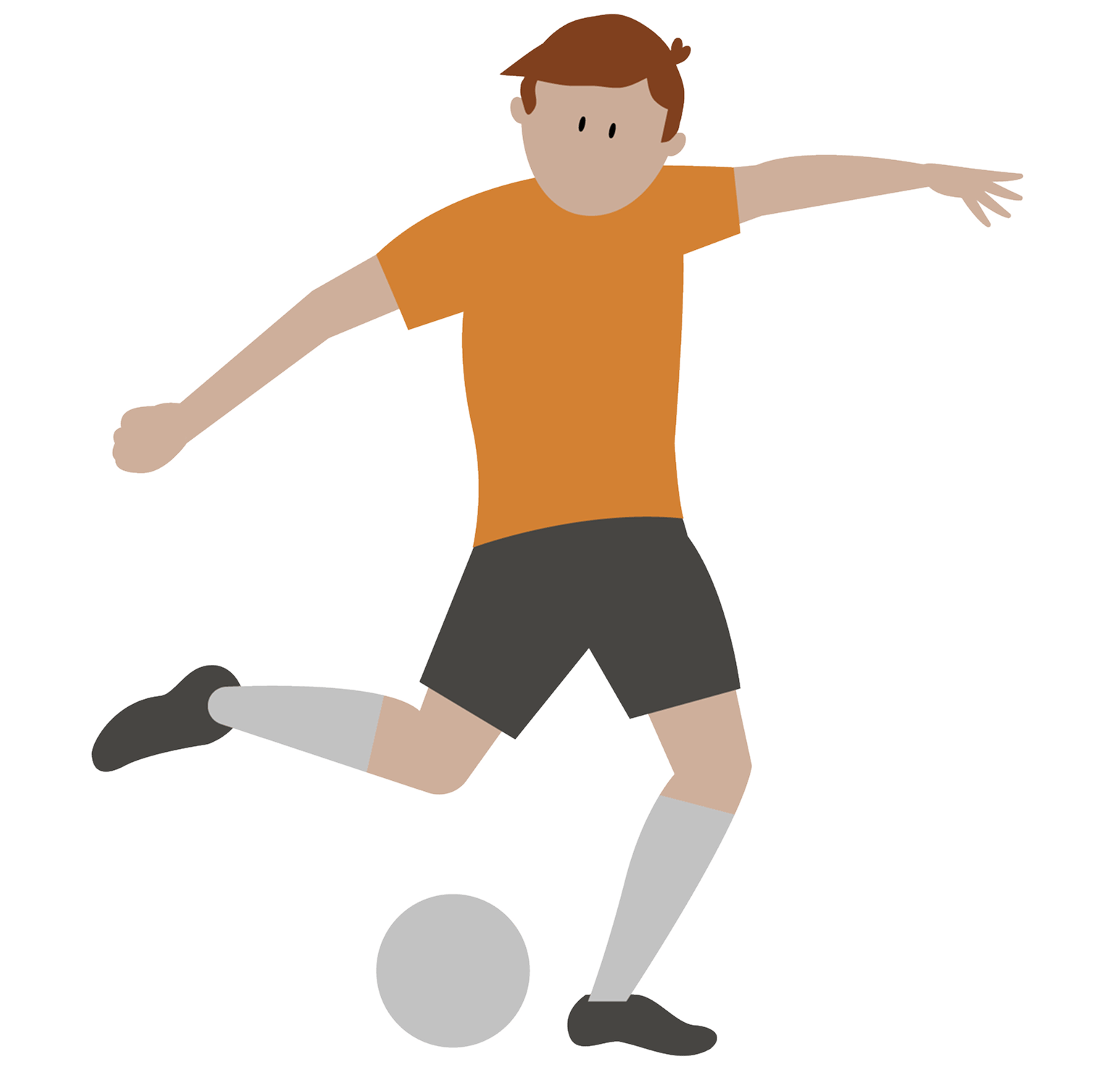 An illustration of a boy playing football