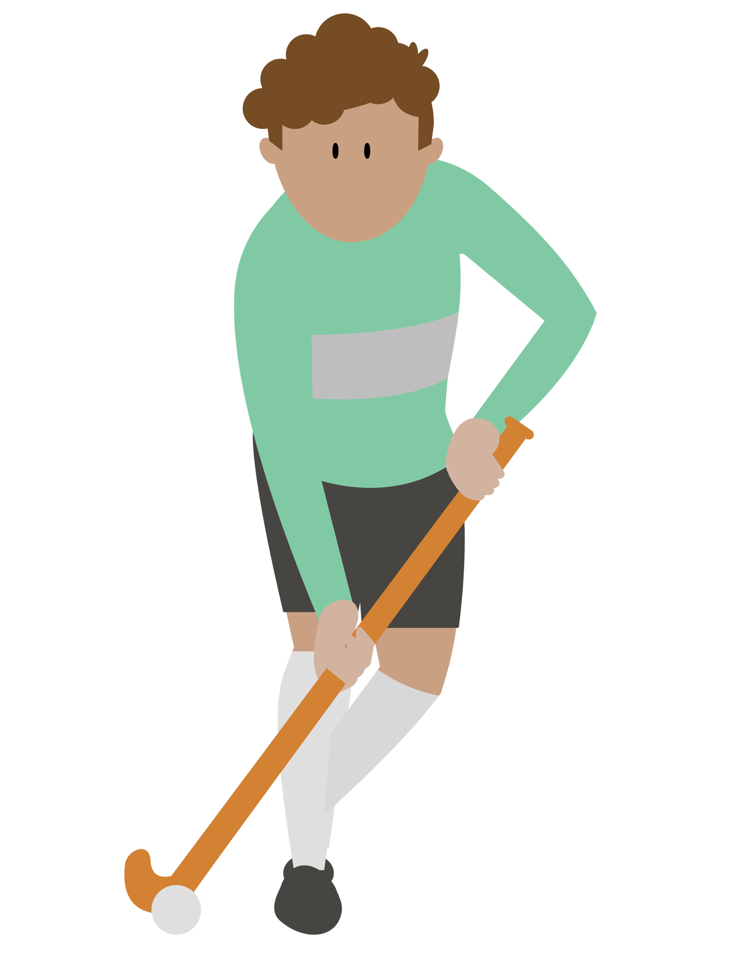An illustration of playing hockey
