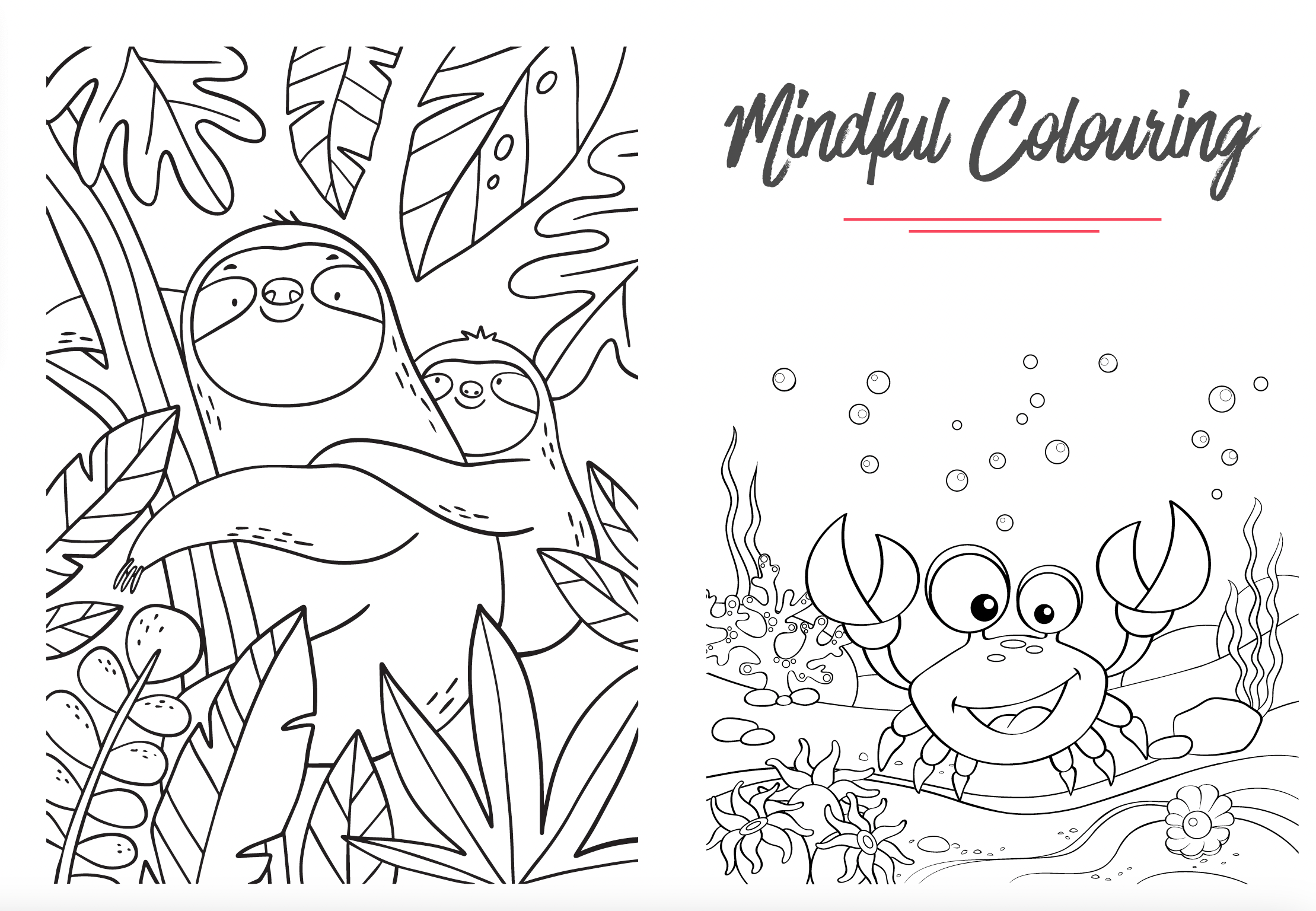 A picture of the mindful colouring take-home worksheet