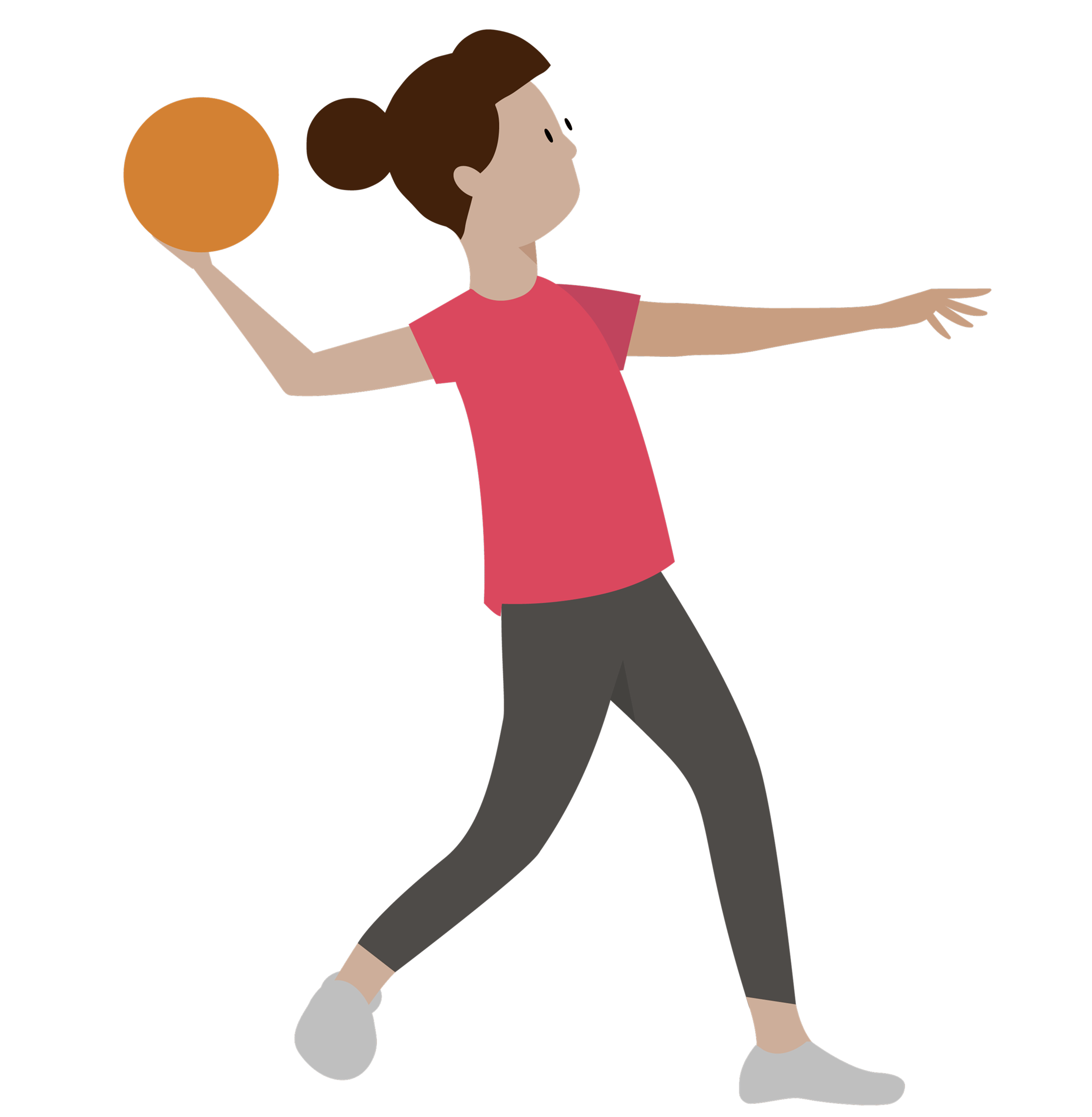 An illustration of the shoulder pass in netball